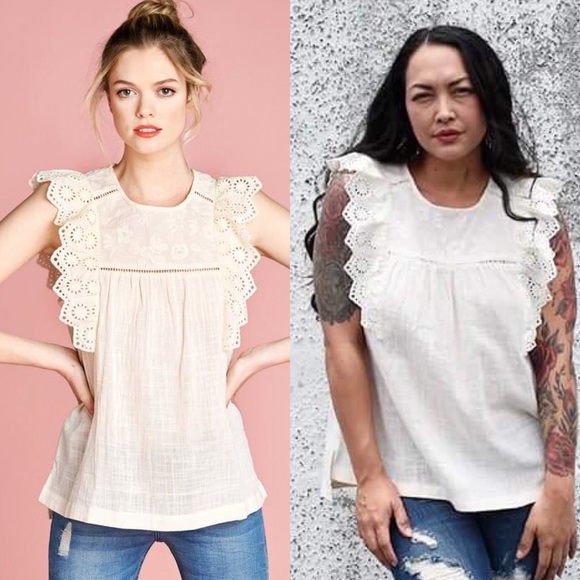 Ivory Baby Doll Top - Picture 2 of 3